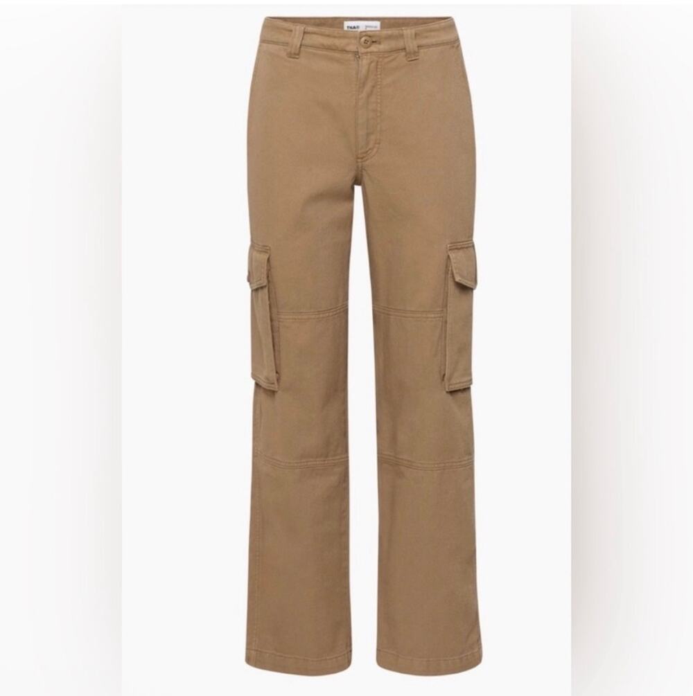 Aritzia TNA Pants Womens 8 Tan Troop Cargo Utility Mid Rise Relaxed Fit Workwear